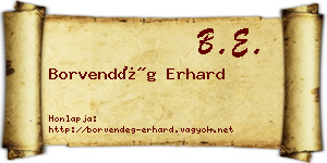 Borvendég Erhard névjegykártya